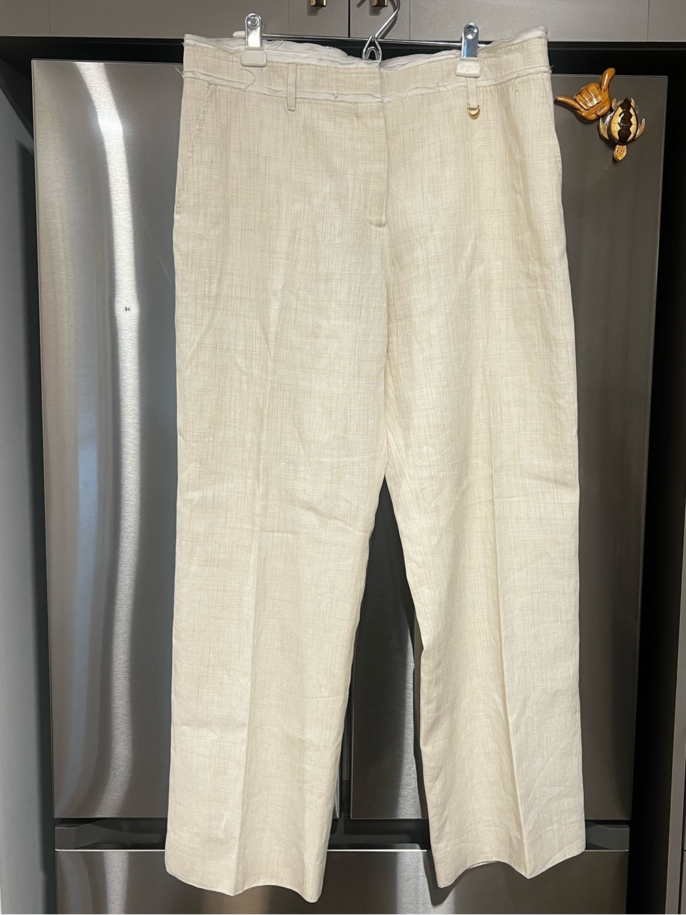 Jacquemus Le Chou Chou Off-White Wide-Leg Linen Pants